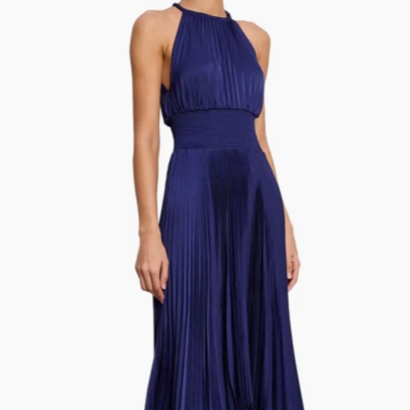 NWOT A.L.C. Renzo Pleated Midi Dress in Beige Size 4 - Picture 6 of 16